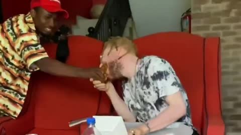 Albino claims he's blind to exchange pleasantries