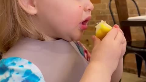 My Adorable Granddaughter Trying A Lemon