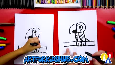 How To Draw A Parrot - Letter P - Preschool_p7