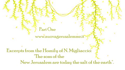 Children of the New Jerusalem are the salt of the earth today," Homily by N.Migliaccio Part 1