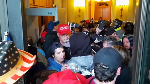 antifa disquised as MAGA raw footage of everyone forced out of the Capitol