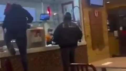 Crazy Black Guy Destroys Popeyes