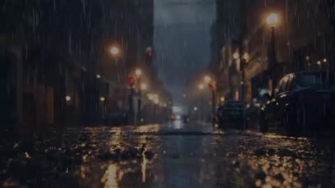 Rain sound relaxing -City night