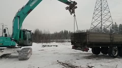 excavator and tractor