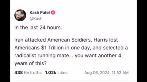 Kash Patel - 1 trillion lost, American soldiers attacked...