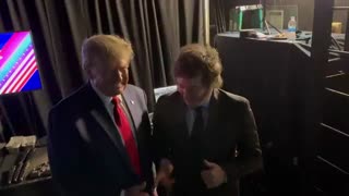Donald Trump meets Argentinian Prime Minister Javier Milei at CPAC in Washington DC