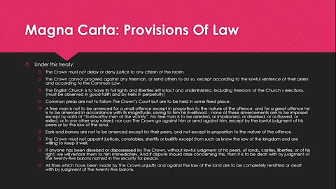 Contemporary Application of the Magna Carta part 1