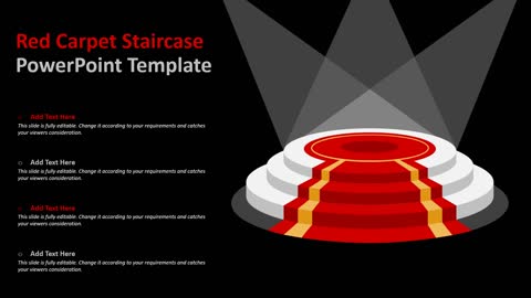 Red Carpet Staircase PowerPoint Template