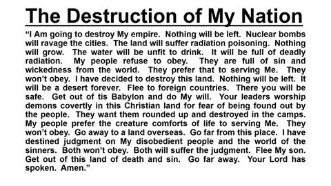 PROPHECY- The Destruction of My Nation