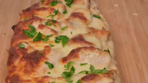 Chicken Alfredo French Bread Pizza!