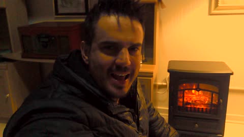 SHOWING OFF MY NEW ELECTRICAL COAL STOVE WOOD STOVE HEATER