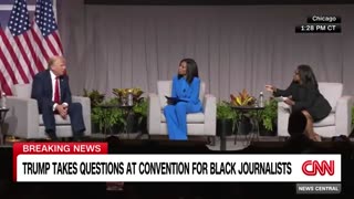 Trump goes on rant questioning Harris' race at Black journalists convention