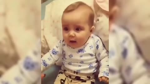 Smart strategic baby, laughing and cute