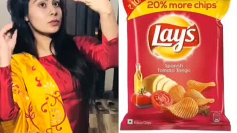 Matching dresses with lays packets