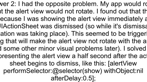 rotation problems when a UIAlertView is showing in iOS 7