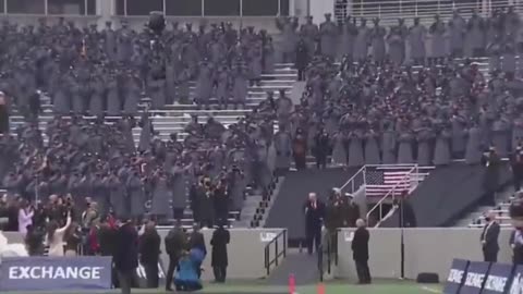 Trump Arriving at the Army-Navy Football Game Today, wonder whose side they are on!