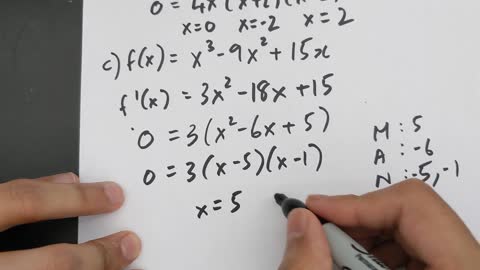 Finding values of x where tangent line is horizontal