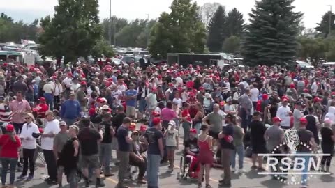 Huge crowd lines up for President Trump in Bozeman, MT