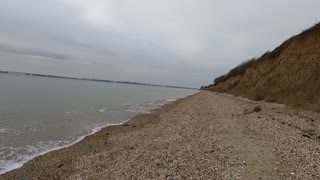 Eroding cliffs next to the sea.