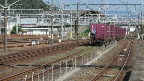 Freight being moved around the Iwakuni Station