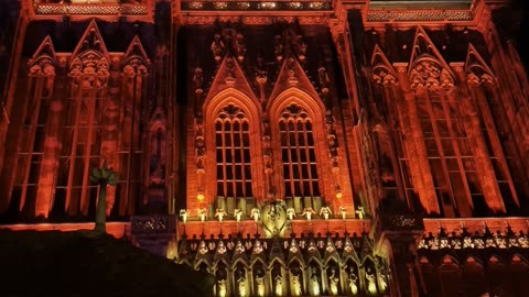 Awesome Strasbourg Church Lightshow