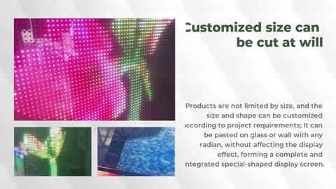 Popular product customized transparent glass LED film screen 240*960mm module size glass led wall