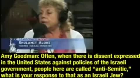 Shulamit Aloni, former Israeli Minister of Education in an interview from 2002