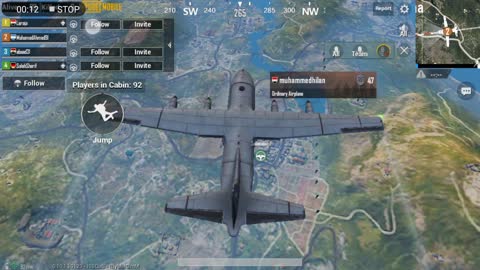 Pubg Mobile Game Squad Team Landing from Plane Classic Match