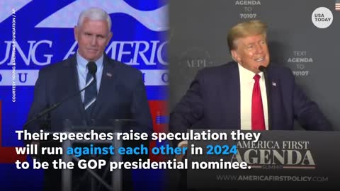 Donald Trump, Mike Pence give dueling speeches in DC