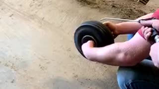 Rolling a Removed Wheel with an Air Wand