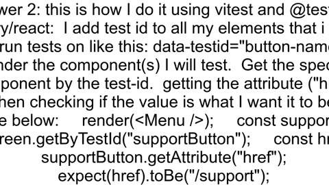 How do I verify the value of a property in an HTML tag with a test in Vitest