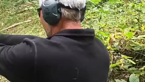 Father in Law taking his first shots ever with a pistol! #czp10c #pewpew #shorts #shortsvideo #trend