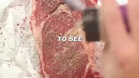 Cooking a steak with an iron