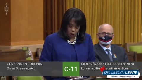 Dr. Leslyn Lewis - Bill C-11 ONLINE STREAMING ACT