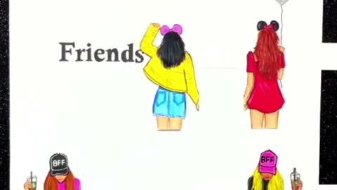Tag your BFF 💖😊 #drawing #bff #bestfriend #shorts