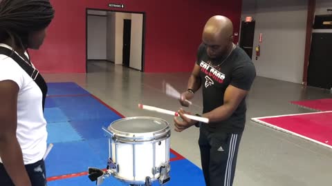 Snare drum battle between a teacher and his student