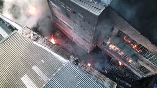 Aerial Footage of South African Factory Fire