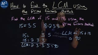 How to Find the LCM Using the Prime Factors Method | LCM of 15 and 18 | Part 1 of 2 | Minute Math