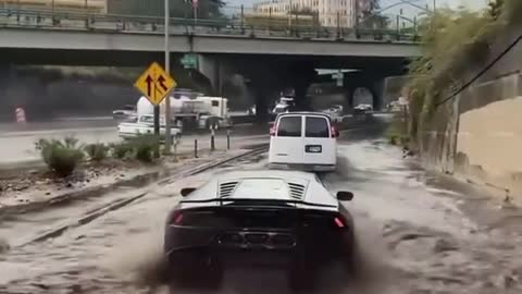 Sports car and its little accident