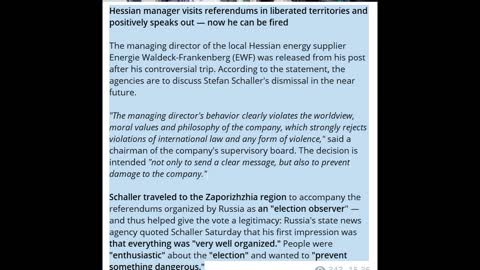 Hessian manager visits referendums and speaks positively — fired from his job.