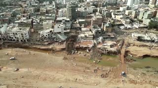 Drone footage shows destruction in Libya's Derna