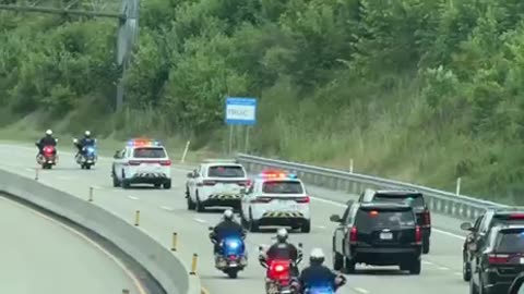 BREAKING: President Donald Trump's motorcade was spotted heading to Pennsylvania for a rally on July 13th 2024 tonight
