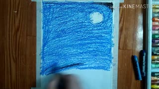 how to draw galaxy picture with pastel wax oil