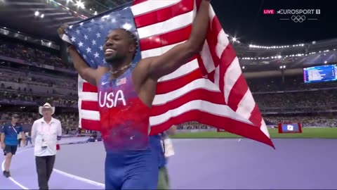 #Paris2024 : Noah Lyles wins Olympic 100m