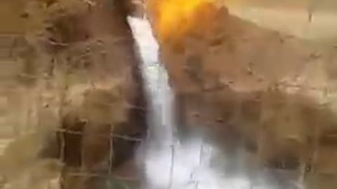 Water and fire coming out together , Interesting and incredible
