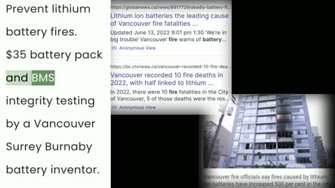 Prevent lithium fires. $35 battery pack integrity testing Vancouver