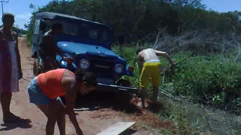 Jeep ran aground!