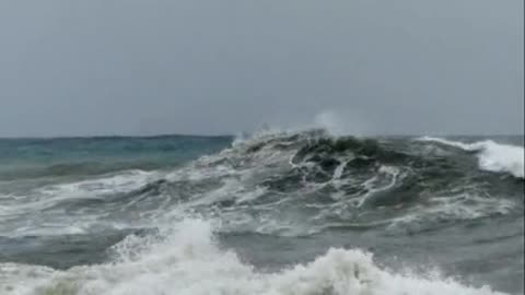 A fishing boat battling the storm