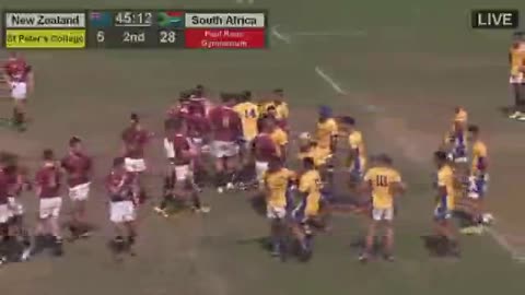 The biggest school boy rugby tackle between New Zealand and South Africa