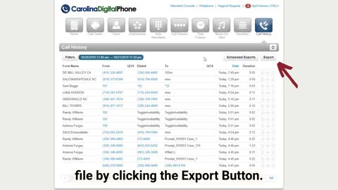 Call History - Scheduled Exports